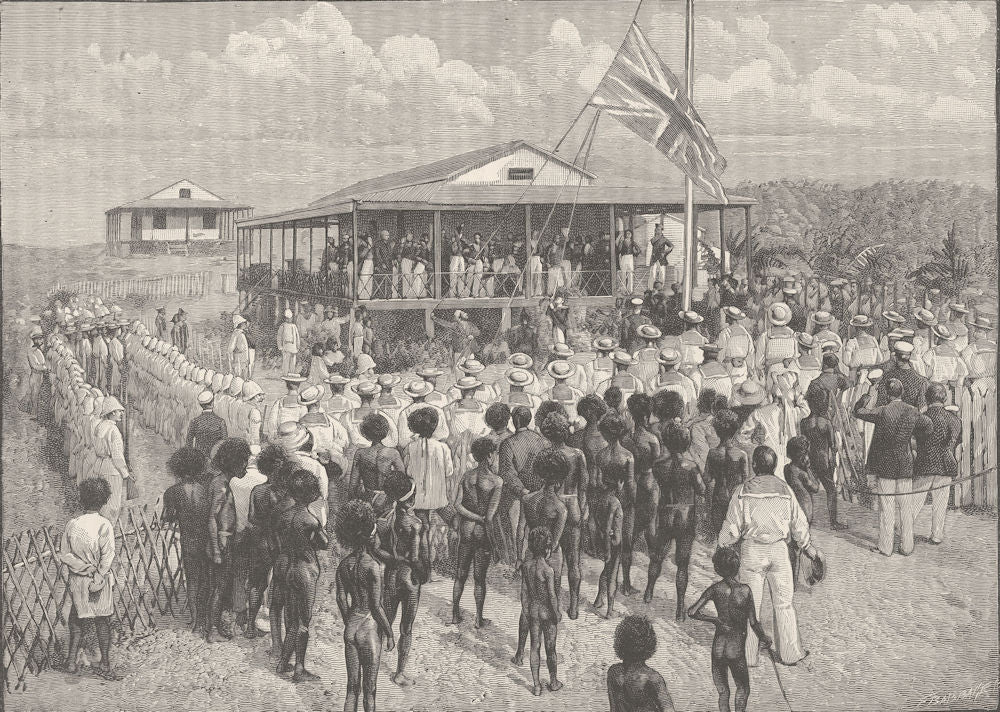 NEW GUINEA. Erskine, Mission House, Port Moresby 1890 old antique print